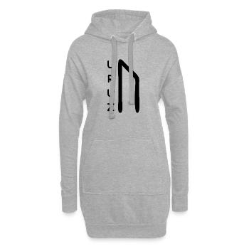 Runes Runiques Uruz - Sweat-shirt à capuche long Femme - gris chiné - Devant