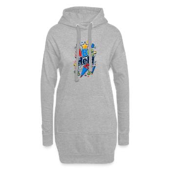 Back to school school child - Hoodie Dress - heather grey - Front