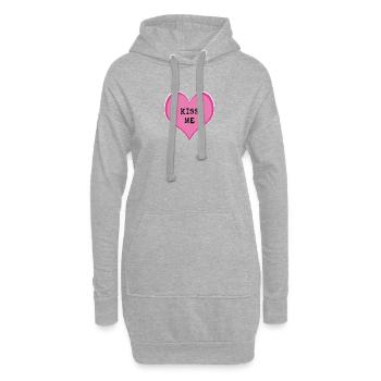 Kiss me - Hoodie Dress - heather grey - Front