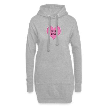 True Love - Hoodie Dress - heather grey - Front