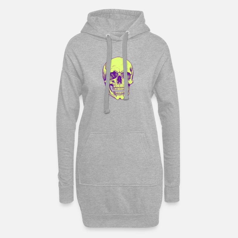 💀 Sublimé Neon Technocrat - Hoodie-Kleid - Grau meliert