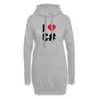 Ich liebe c # - Hoodie-Kleid - Grau meliert - Vorne