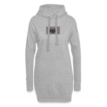 Winged Heart with Flames and Skulls - Hoodie Dress - heather grey - Front