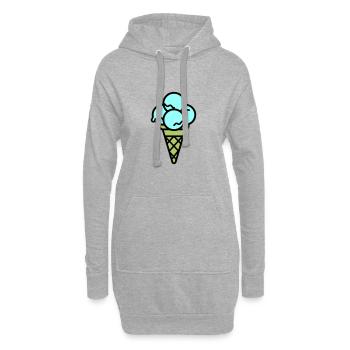 Eicreme Eis Lecker - Hoodie-Kleid - Grau meliert - Vorne