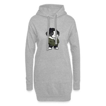 Great Dane Hund Winter - Hoodie-Kleid - Grau meliert - Vorne