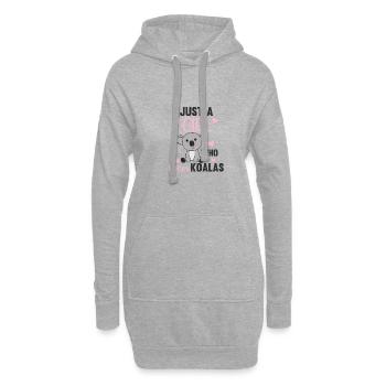 Juste une fille qui aime Koalas doux Koala - Sweat-shirt à capuche long Femme - gris chiné - Devant