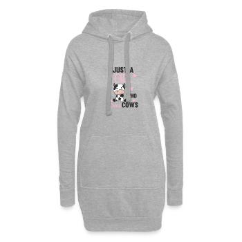 Just a girl who loves cows mignon vache animal - Sweat-shirt à capuche long Femme - gris chiné - Devant