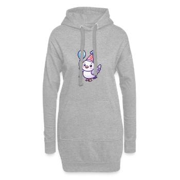 Taube Vogel Geburtstag Comic - Hoodie-Kleid - Grau meliert - Vorne