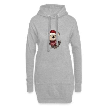 Bande dessinée de Noël Armadillo - Sweat-shirt à capuche long Femme - gris chiné - Devant