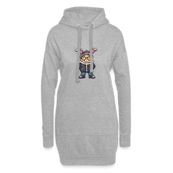 Hase Winter - Hoodie-Kleid - Grau meliert - Vorne