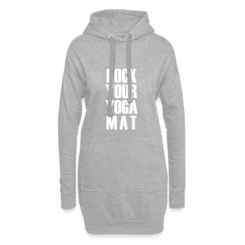 Rock your yoga Mat white - Hoodie Dress - heather grey - Front