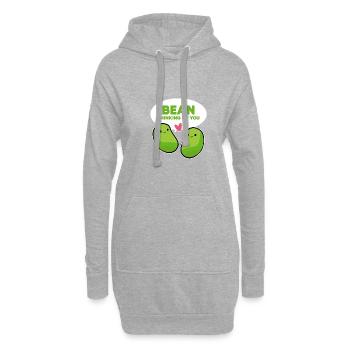 BEAN Denken Sie Gemüse-Liebhaber Geschenk - Hoodie-Kleid - Grau meliert - Vorne