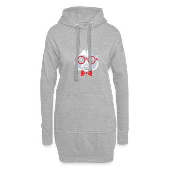 Hipster Panda Stylist Cadeau - Sweat-shirt à capuche long Femme - gris chiné - Devant