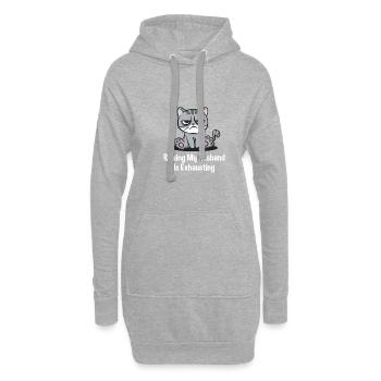 Aufzuziehen mein Mann anstrengte lustige Frau Humo - Hoodie-Kleid - Grau meliert - Vorne