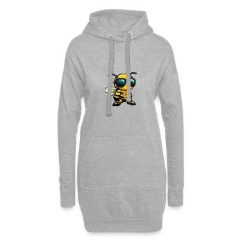 Biene Comic Urlaub - Hoodie-Kleid - Grau meliert - Vorne