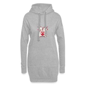 Coeur de Chèvre Saint-Valentin - Sweat-shirt à capuche long Femme - gris chiné - Devant
