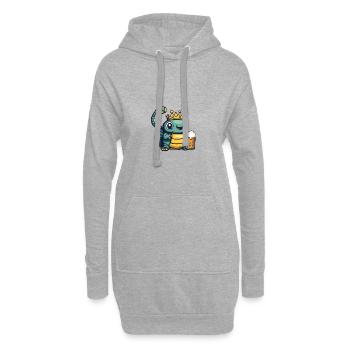 Wurm Bier Lustig - Hoodie-Kleid - Grau meliert - Vorne