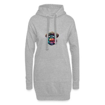 Hippopotame Drôle Sombrero - Sweat-shirt à capuche long Femme - gris chiné - Devant