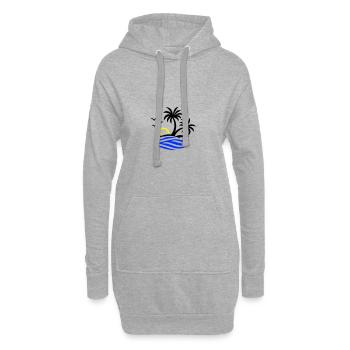 Île Palmiers Mer - Sweat-shirt à capuche long Femme - gris chiné - Devant