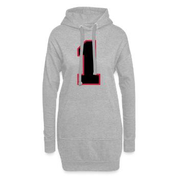 nombre1 - Sweat-shirt à capuche long Femme - gris chiné - Devant