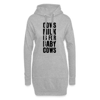 VEGAN DROITS DES ANIMAUX LAIT DE VACHE BIEN-ÊTRE ANIMAL VACHES - Sweat-shirt à capuche long Femme - gris chiné - Devant