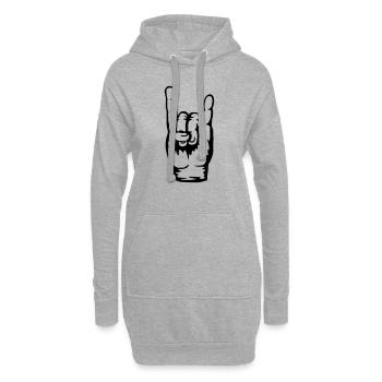 Logo Heavy Metal Hand Signal - Sweat-shirt à capuche long Femme - gris chiné - Devant