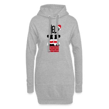 Père Noël - HELP - Sweat-shirt à capuche long Femme - gris chiné - Devant