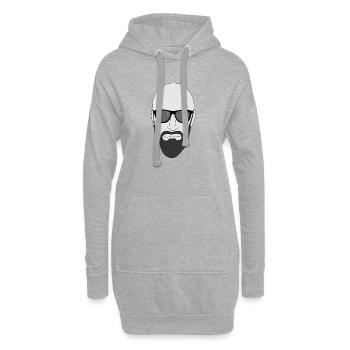 barbu - Sweat-shirt à capuche long Femme - gris chiné - Devant