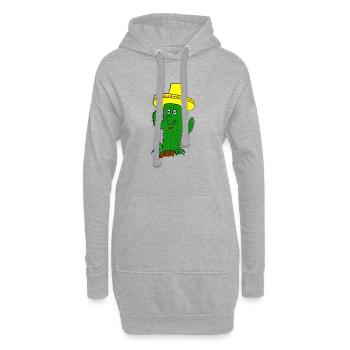 cactus - Sweat-shirt à capuche long Femme - gris chiné - Devant
