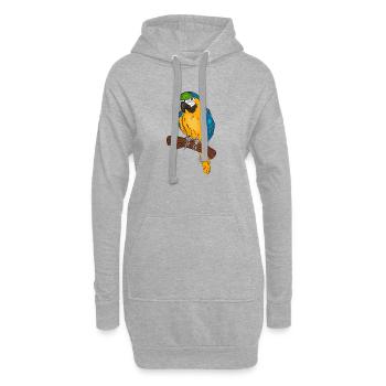 Papagei - Hoodie-Kleid - Grau meliert - Vorne