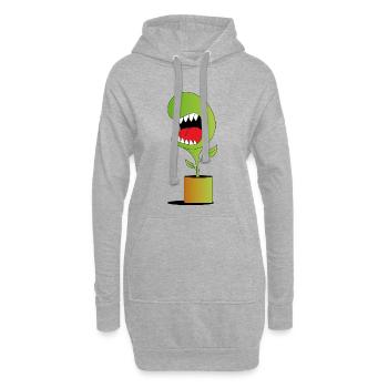 pflanze - Hoodie-Kleid - Grau meliert - Vorne