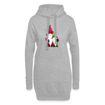 petits amis de lutins mignons pour Noël - Sweat-shirt à capuche long Femme - gris chiné - Devant
