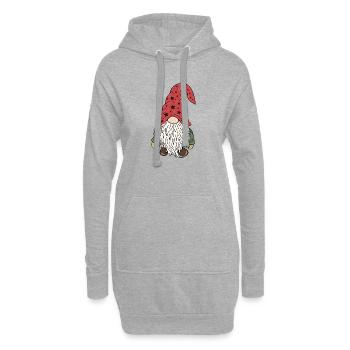 Vintage Gnom Weihnachts Wichtel - Hoodie-Kleid - Grau meliert - Vorne