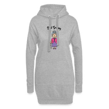 Beste Omi Spruch Sehschwäche Großmutter Brille Oma - Hoodie-Kleid - Grau meliert - Vorne
