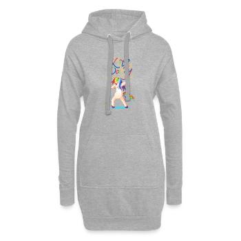 Let's party Dancing Unicorn - Unicorn Lovers - Hoodie-Kleid - Grau meliert - Vorne