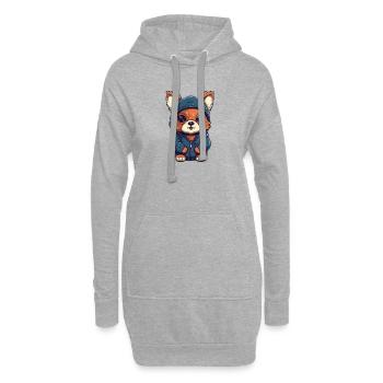 Haseman - Hoodie-Kleid - Grau meliert - Vorne