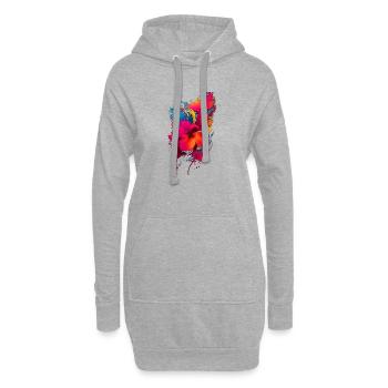 Hibiskus - Hoodie-Kleid - Grau meliert - Vorne