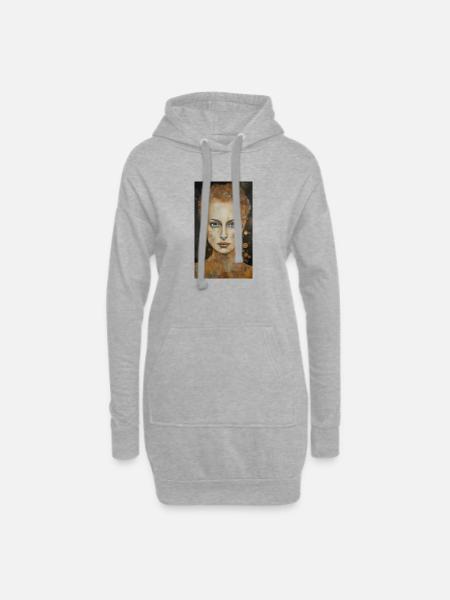 seven of nine meets Klimt - Hoodie-Kleid - Grau meliert