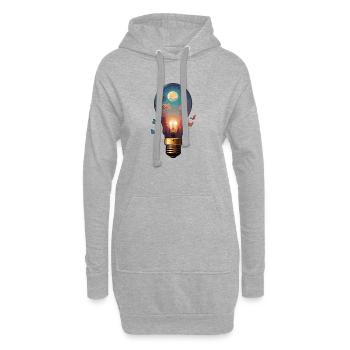 Ampoule au clair de lune - Sweat-shirt à capuche long Femme - gris chiné - Devant