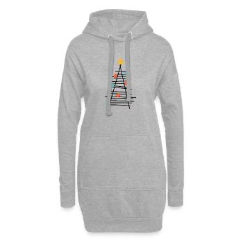 Farbenpunkt Baum Minimalismus - Hoodie-Kleid - Grau meliert - Vorne