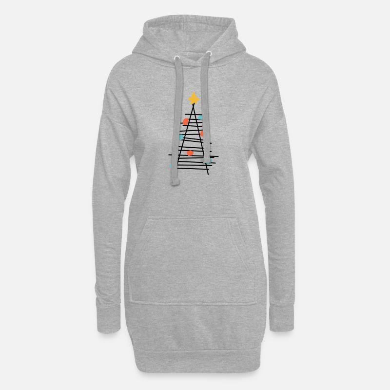 Farbenpunkt Baum Minimalismus - Hoodie-Kleid - Grau meliert