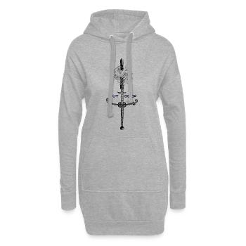 Cyber-Rose - Hoodie-Kleid - Grau meliert - Vorne