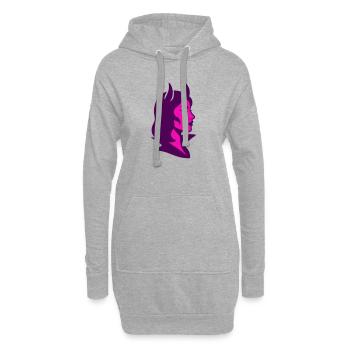 Diablesse - Sweat-shirt à capuche long Femme - gris chiné - Devant