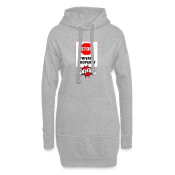 Signalisation de Propriété Privée - Sweat-shirt à capuche long Femme - gris chiné - Devant