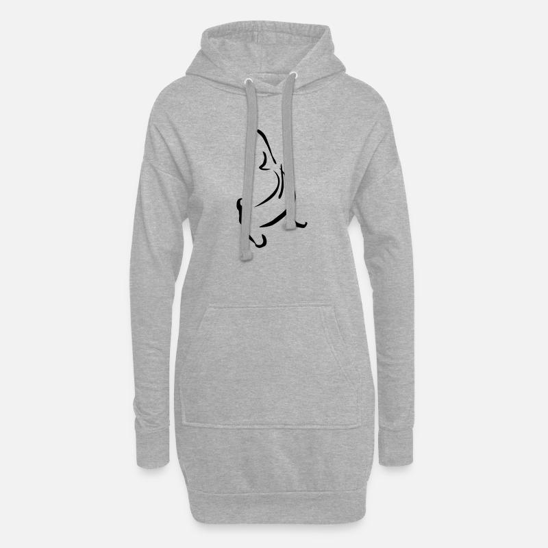 Forme de la tête de marteau - Sweat-shirt à capuche long Femme - gris chiné