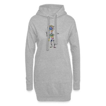 Farbige Stammesmaske Krone - Hoodie-Kleid - Grau meliert - Vorne