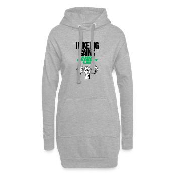 Big Gains Funny Gym Shirt - Hoodie-Kleid - Grau meliert - Vorne