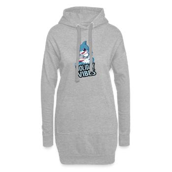 Requin surfeur - Holiday Vibes - Sweat-shirt à capuche long Femme - gris chiné - Devant