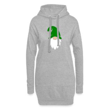 Smaragd-Zwerg Garten-Charme - Hoodie-Kleid - Grau meliert - Vorne