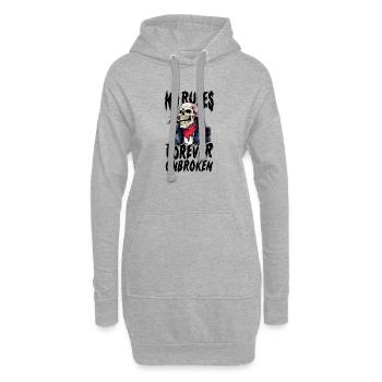 T-shirt tête de mort pas de règles pour toujours ininterrompu - Sweat-shirt à capuche long Femme - gris chiné - Devant